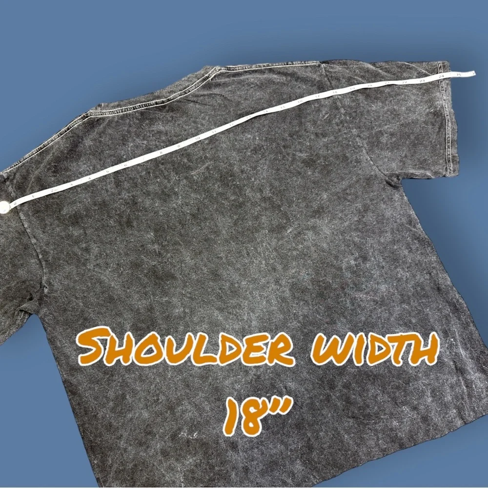 NWOT Whitney Houston High-Low Cropped T-Shirt in Mineral Washed Black. Size M - Picture 9 of 9